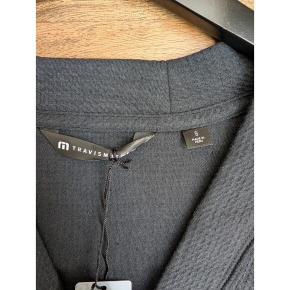 Travis Mathew Cardigan Sweater Mens Small Black Pristine Shore Button Front NWT - Picture 4 of 6